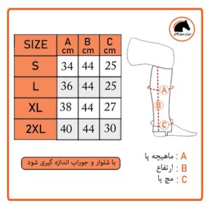 جدول سایز گتر